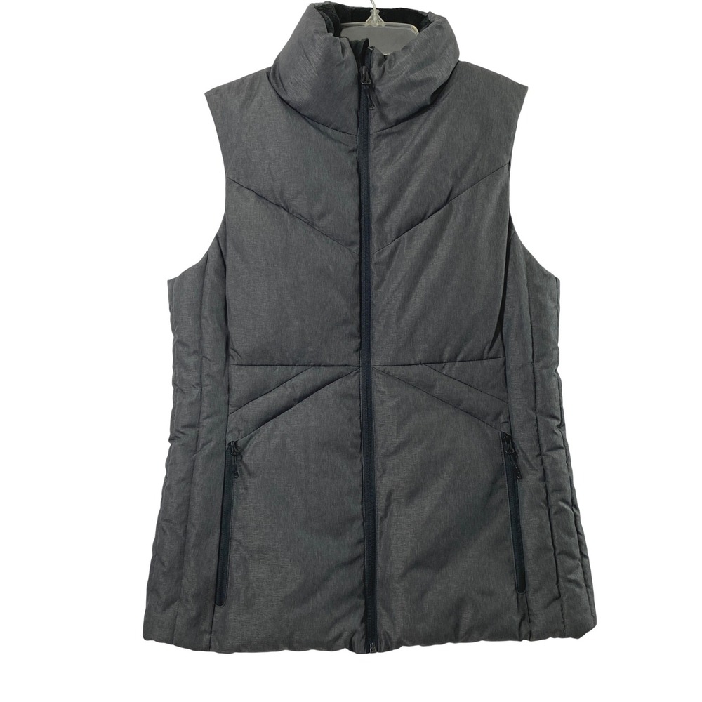 Champion Puffer Vest Women M Gray Full Zip Mock Neck Quilted Gorpcore Layering